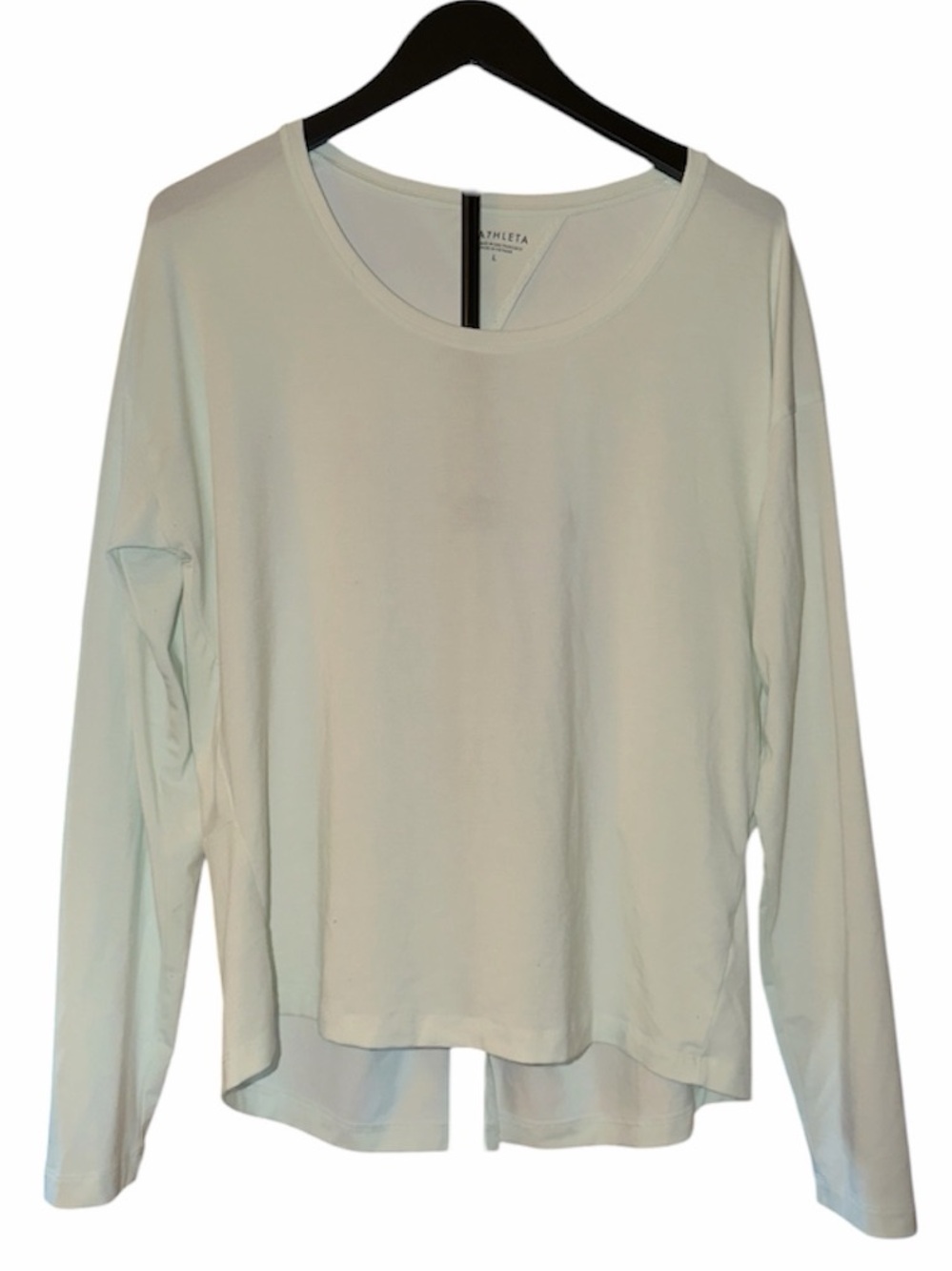 Athleta Women's Long-Sleeve Scoop Neck Top in Light Mint Size L
